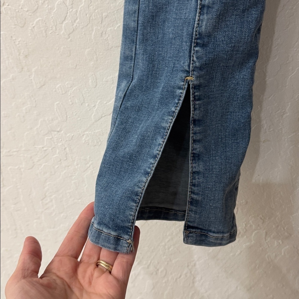 We The Free Double Dutch Split Skinny Jeans Blue Stretch Pull On Size XS - Picture 4 of 8